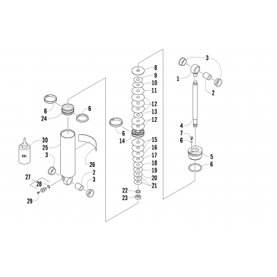 REAR SUSPENSION REAR ARM SHOCK ABSORBER