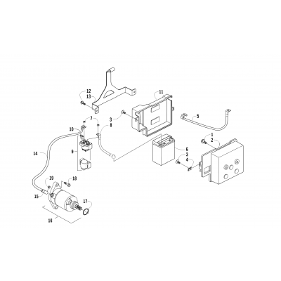 BATTERY AND STARTER ASSEMBLY