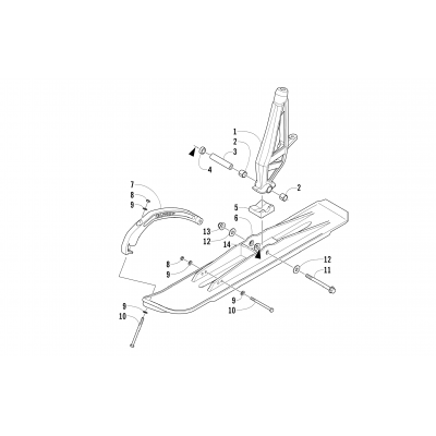 SKI AND SPINDLE ASSEMBLY