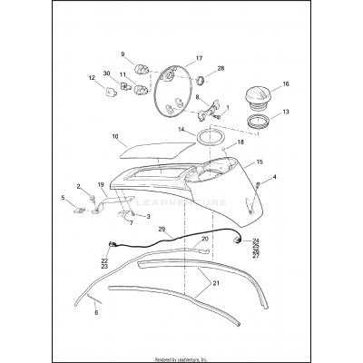 CONSOLE, FUEL TANK - FLHTP