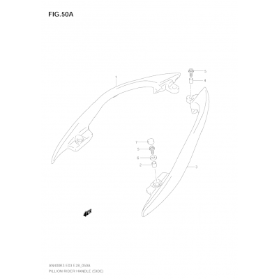 PILLION RIDER HANDLE (SIDE)(MODEL K4)