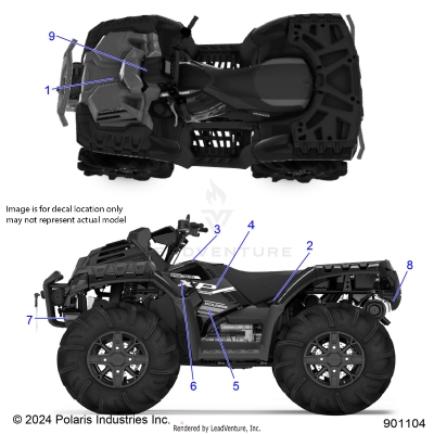 BODY, DECALS GRAPHIC - A25SXM95AL (901104)