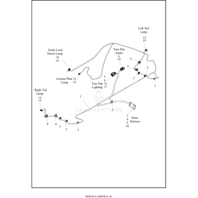 WIRE HARNESS, REAR AUDIO/LIGHTING - (CAL, CAN, DOM)