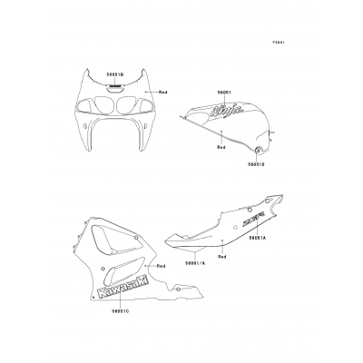 Decals(Red)(ZX750-P1)
