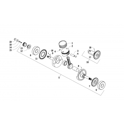 PISTON AND CRANKSHAFT ASSEMBLY