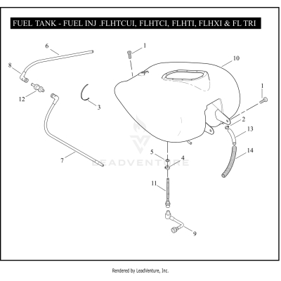 FUEL TANK - FUEL INJ. FLHTCUI, FLHTCI, FLHTI, FLHXI & FLTRI