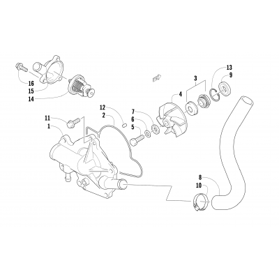 WATER PUMP AND THERMOSTAT