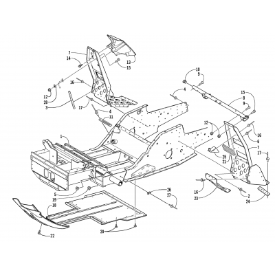 FRONT FRAME AND FOOTREST ASSEMBLY