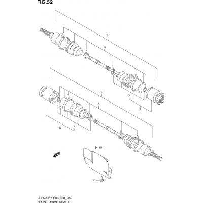 FRONT DRIVE SHAFT (MODEL W/X)