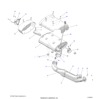 ENGINE, EXHAUST - A25SLE95CF/FF/EF (C102618)