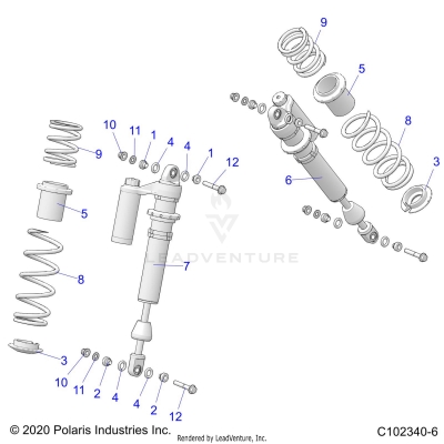 SUSPENSION, SHOCK, FRONT - A20SGE95AK (C102340-6)