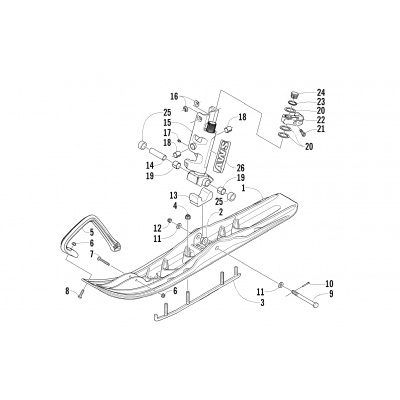 SKI AND SPINDLE ASSEMBLY