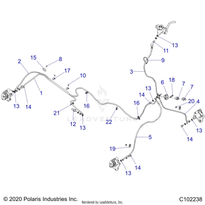BRAKES, BRAKE LINES - A20SDA57A5/L4/E57A4/B4/LE [C102238]