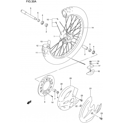 FRONT WHEEL (MODEL V/W/X/Y)