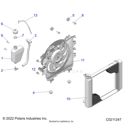 ENGINE, COOLING SYSTEM, RADIATOR, FAN & OVERFLOW BOTTLE - A25SDE57P2 (C0211247)