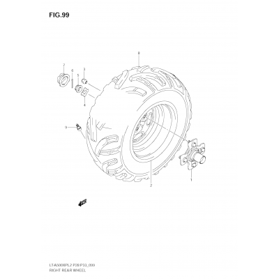 RIGHT REAR WHEEL (LT-A500XPL2 E33)