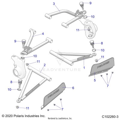 SUSPENSION, A-ARMS - A23SJS57CX/EX (C102260-3)