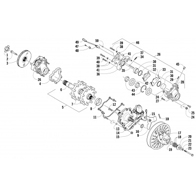 DRIVE TRAIN SHAFT AND BRAKE ASSEMBLIES