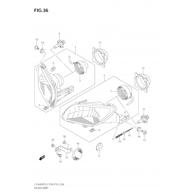 HEADLAMP (LT-A400FZ E28)