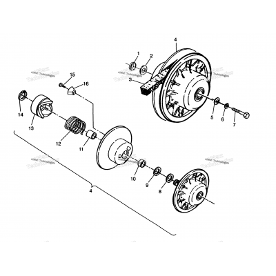 Driven Clutch Assembly 2X4 400L