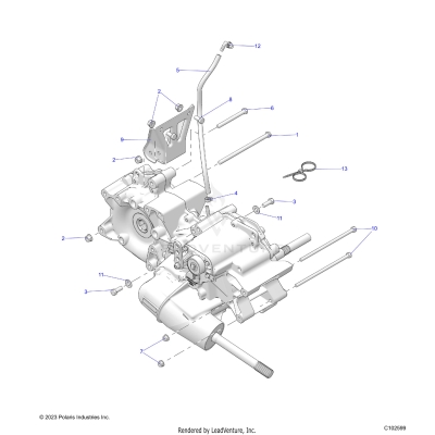 DRIVE TRAIN, MAIN GEARCASE MOUNTING - A25SEE57P2/P4 (C102599)