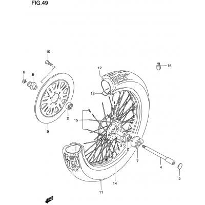 FRONT WHEEL (MODEL W/X)