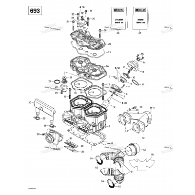 Cylinder, Exhaust Manifold, Reed Valve (693)