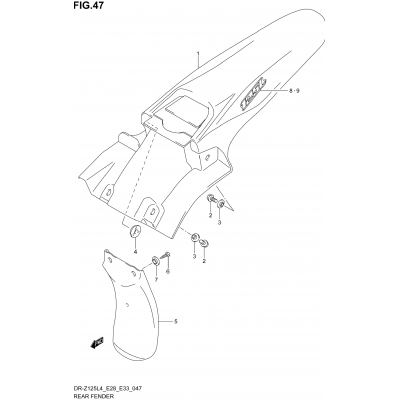 REAR FENDER (DR-Z125LL4 E28)