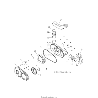BODY, CLUTCH COVER - A20SEE50A1/A5/CA1/CA5 (49ATVCLUTCHCVR15570AA)