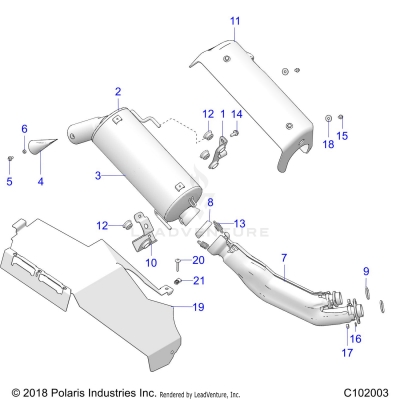 ENGINE, EXHAUST - A20SXZ85AF/AP/CAF/CAP (C102003)