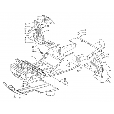 FRONT FRAME AND FOOTREST ASSEMBLY