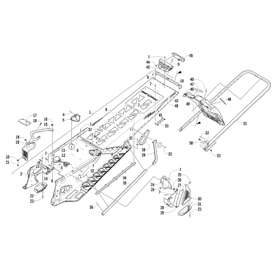 TUNNEL, REAR BUMPER, AND SNOWFLAP ASSEMBLY