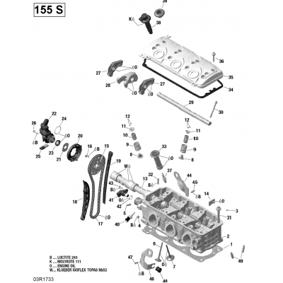 Cylinder Head - 155 Model With Suspension