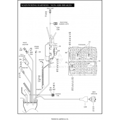 MAIN WIRING HARNESS - NON-ABS BRAKES - FLHP & FLHPE (3 OF 5)