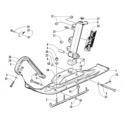 SKI AND SPINDLE ASSEMBLY