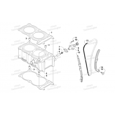 CYLINDER AND TIMING CHAIN ASSEMBLY