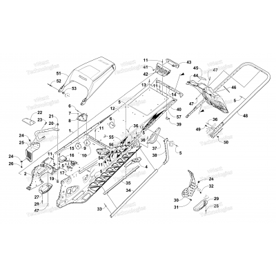 TUNNEL, REAR BUMPER, AND SNOWFLAP ASSEMBLY