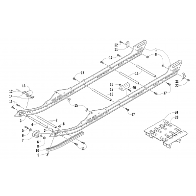 SLIDE RAIL AND TRACK ASSEMBLY