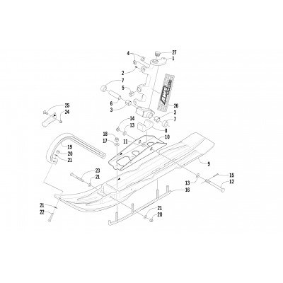 SKI AND SPINDLE ASSEMBLY