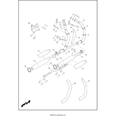 EXHAUST SYSTEM - XL1200C, XL1200T