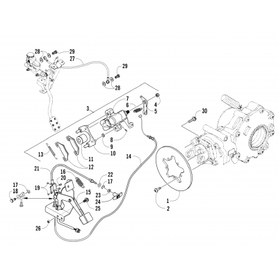 REAR AND PARKING BRAKE ASSEMBLY