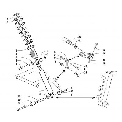 SHOCK ABSORBER AND SWAY BAR ASSEMBLY