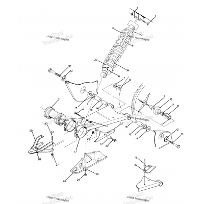 Swing Arm Weldment & Rear Shock Assembly