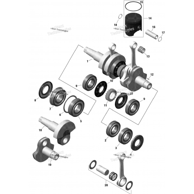 Engine - Crankshaft And Pistons - 600R E-Tec