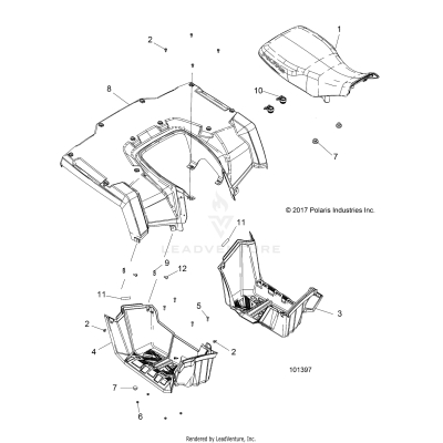 BODY, REAR CAB, SEAT and FOOTWELLS - A19SEA57R1/SEE57R1/7 (101397)