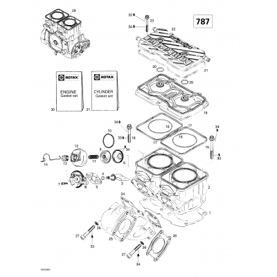 Cylinder, Exhaust Manifold (787)