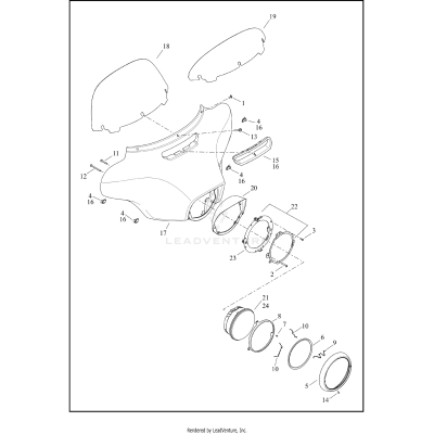 WINDSHIELD, FAIRING AND HEADLAMP - FLHTK