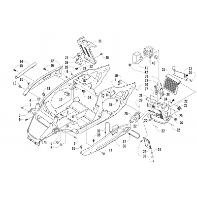 FRONT FRAME AND FOOTREST ASSEMBLY