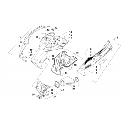 HOOD AND AIR INTAKE ASSEMBLY