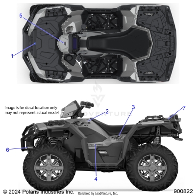 BODY, DECALS GRAPHICS - A25SXR95AM (900822)